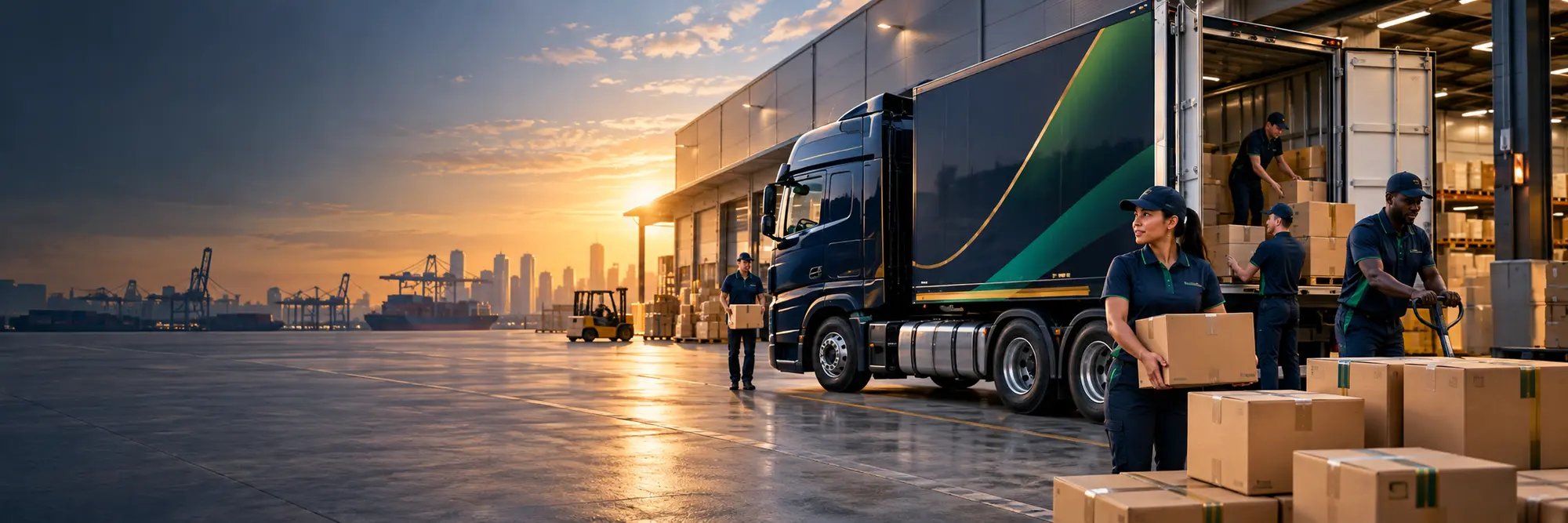Shipverta logistics truck at a distribution centre